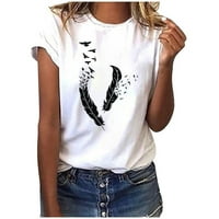 Zodggu Ljetne ženske majice Tunnic Bluzes TOPS ponude Kapa kratki rukav ženski vrhovi Elegantne perjemske