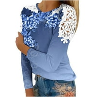 Plus veličina ženske majice casual cvjetni uzorak grafički okrugli izrez tunika bluza labav fit slatka