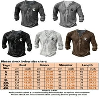 Muške majice bluza s dugim rukavima 3D digitalni tisak majica Muški vintage Basic Tee Sport Tops Grey