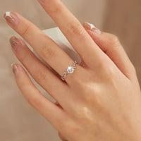 Bacc pribor Moda Ženska cirkonija Bling Diamond Ring Angažovanje vjenčanog prstenova srebro 10