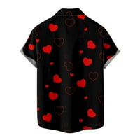 Giligiliso Cleance Muns Tops casual muške tipke Valentinovo Ispis sa džepnim isključivanjem majica s