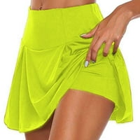 Ovecza Womens Flowy Atletic High Struk suknje za tenis Lagana joga vježba s ugrađenim kratkim hlačama