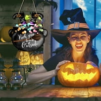Kripyery Halloween Sign Witch noga galipota metla - sablasan unutarnji zid na otvorenom, dobrodošao