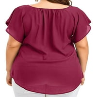 Rejlun Ženske vrhove čipka-cvjetna majica Plus size Tee labav pulover casual svakodnevno ljetne majice