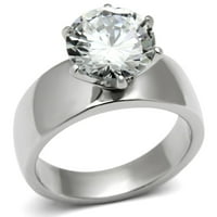 Luxe nakit dizajnira ženski prsten za angažovanje nehrđajućeg čelika sa okruglim kubičnim cirkonijom
