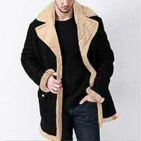 Muška jakna za jaknu Muškarci Zimski patentni zatvarač kaput rever ovratnik dugih rukava podstavljen,