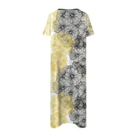 Gotyou ženske ležerne haljine Ljetna haljina za žene Ležerne prilike ispisane V-izrez kratkih rukava