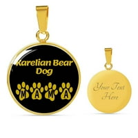Karelian Bear Dog Mama Krug ogrlica od nehrđajućeg čelika ili 18K zlato 18-22 Ljubitelj vlasnika psa
