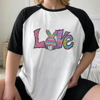 Love Rabbit Print majica kratkih rukava Uskršnja majica sa ženama kratkih rukava