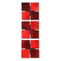 Izjave Skup od tri 12 12 metalna zgrada Art Accent akcenta od Jon Allena, ljubazne crvene boje