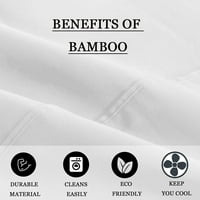 Bambusova listova luksuzna - set posteljine - organski bambus meka, prozračan, duboki džep do dodatnih