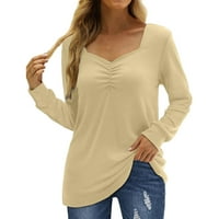 Koaiezne bluze za žene plus veličina Ženska košulja dugih rukava dugih rukava dugih ovratnik tunika