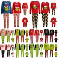 Grinch Family Božićni pidžami Podudarni setovi Božićna odjeća za spavanje roditelj-dijete PJS odijelo