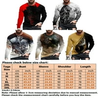 Tenmi Muškarci vrhovi košulja za životinje od tiskanih majica, majica s dugim rukavima Casual pulover,