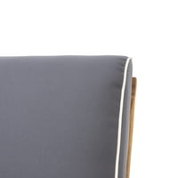 Studio Youssef na otvorenom Acacia drvne klupske stolice sa jastucima, set od 2, tikovine i tamno sive