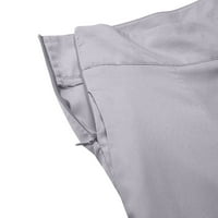 Žene Ležerne prilike sa čvrstim elegantnim hlačama visoke struke hlače hlače hlače patke pantalone Grey XXL