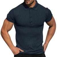 Muški mišićni majice Stretch kratki rukav TEE Slim Fit Polo majice muške redovne moćne dimljive bluze