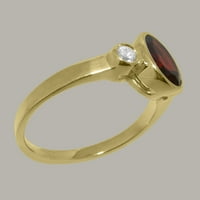 Britanci napravio je 10k žuto zlato stvarne originalne Garnet & Cubic cirkonijske žene Obećani prsten