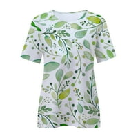 Ženske vrhove Grafički tees kratki rukav bluza s kratkim majicama Summer Plus veličine Green S