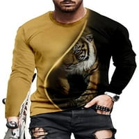 Groanlook Muška majica Crew Crt Majice Kombinacije za životinje Slim Fit vrhovi dugih rukava Muški okrugli