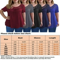 Bomotoo majica kratkih rukava za žene plus veličine vrhova bluze casual tuničkih majica čipke Ljetne