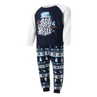Božićna porodica koja odgovara pidžami set pisma Ispis vrhova Stripe snjegovića hlače za spavanje noćne