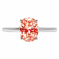 2.0ct ovalni rez crveni simulirani dijamant 14k bijeli zlatni godišnjički angažman prsten veličine 9