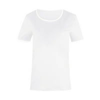 T majice za žene Trendi Ispis O-izrez Labavi majica kratkih rukava Top bluza Pulover ženske majice