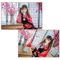 Japanska tradicionalna sluškinja kimono cosplay outfit služačica kostim rublja xxl