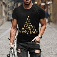 Muškarci Majice Muškarci Jesen Zima Ležerne prilike kratkih rukava Božićni 3D tiskani T majica Modna