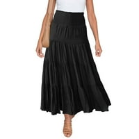 pgeraug crne haljine za žene elastični visoki struk Boho maxi suknja od crkvene linije duge suknje haljine