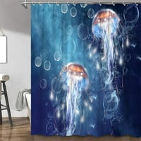 TRCompare meduza tuš za zavjese plava magija Podvodno more Životni tuširani zastori Smiješni akvatski