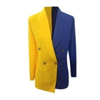 Ženski blistavi modni radni ured ženske bluže jakne žute 2xl