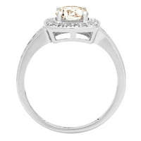 1.24ct okrugli šampanjac simulirani dijamant 18k bijeli zlatni angažman halo prstena veličine 7