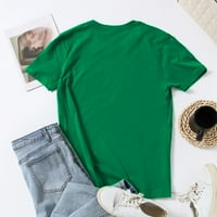 TKLPEHG majice za žene kratki rukav ljetni labavi fit bluza St. Patrick Print Tops Graphic Tees Crewneck