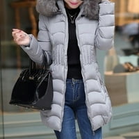 Kali_store kaputi za žene trendi ženska klasična-fit punog zip Polar meka jakna siva, xxl