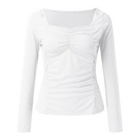 FVWitlyh smeđa majica Ženska čista mreža s dugim rukavima s dugim rukavima TOP TEE bluza