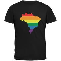 Brazil LGBT Gay Pride Rainbow Crna za odrasle majica - Srednja