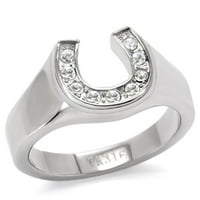 Luxe nakit dizajnira ženski polirani prsten od nehrđajućeg čelika od nehrđajućeg konja sa kristalima vrhunskog razreda -