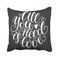 Sažetak Sve što trebate je ljubavna doodle rukavica romantična dizajna prekrasna crna jastučna jastuk