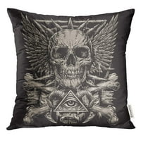 Demon Heavy Metal Inspirirana dizajna lubanje na crnoj zlim jastučići jastučnice
