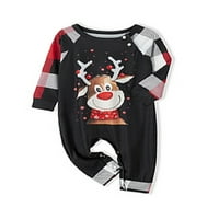 Niveer žene Djeca Kids Božićni PJ setovi Elk Print Xmas Usklađivanje porodične pidžame Postavi s dugih