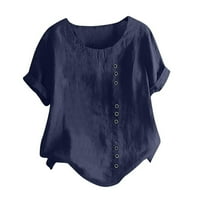 Posteljine za žene Ljeto kratkih rukava Bluze Regularne fit T majice Pulover Ties Tops Solid T-majice