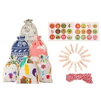 DIY božićna odbrojavanje kalendara poklon torbica set Candy torba Viseća vrećica za pohranu Nasumični