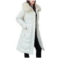 Dezed Ženska zimska jakna za dugu sa kapuljaču za toplu kaput Ženska modna jakna s dugim rukavima u