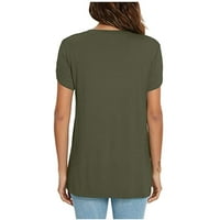 Caveitl majice za žene, modni ženski ljetni okrugli kratki rukav, ležerne banežerne bluze, XL