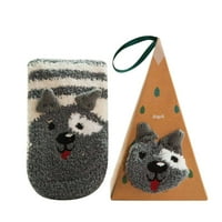 Miayilima Božićni privjesak FOM božićno drvce slatke 3D životinjske čarape s poklon bo čarape zime zadebljane crtane vezenje božićne čarape