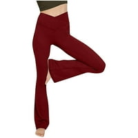 Fesfesfes ženske joge gamaše visokog struka Fitness Trčanje teretane Sportska dužina Aktivne hlače za