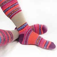 Ženske šarene čarape za uzorene - vintage pletena modna novost Funky Crazy Designer Argyle Striped haljina