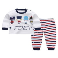 Leuncero Toddler Dvije odjeće PJS noćna odjeća Ležerne crtane crtane ispise pidžame postavlja snop elastične